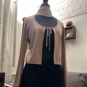 DKNY Light Brown Pink Knit Cardigan